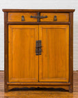 Chinese Antique Elm Two-Toned Cabinet with Cut Bronze Hardware and Yellow Patina-2. Asian & Chinese Furniture, Art, Antiques, Vintage Home Décor for sale at FEA Home
