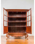 Dutch Colonial Antique Lacquered Wood Cabinet with Glass Doors and Cabriole Legs-4. Asian & Chinese Furniture, Art, Antiques, Vintage Home Décor for sale at FEA Home