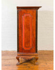 Dutch Colonial Antique Lacquered Wood Cabinet with Glass Doors and Cabriole Legs-9. Asian & Chinese Furniture, Art, Antiques, Vintage Home Décor for sale at FEA Home