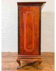 Dutch Colonial Antique Lacquered Wood Cabinet with Glass Doors and Cabriole Legs-8. Asian & Chinese Furniture, Art, Antiques, Vintage Home Décor for sale at FEA Home