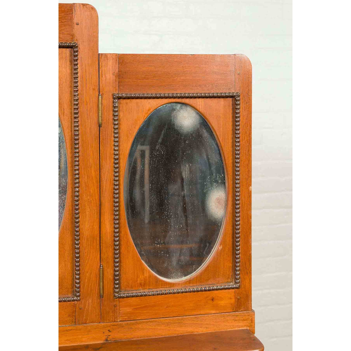 Vintage Woman's Vanity with Mirrored Panels, Single Drawer and Lower Shelf-8. Asian & Chinese Furniture, Art, Antiques, Vintage Home Décor for sale at FEA Home