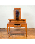 Vintage Woman's Vanity with Mirrored Panels, Single Drawer and Lower Shelf-4. Asian & Chinese Furniture, Art, Antiques, Vintage Home Décor for sale at FEA Home