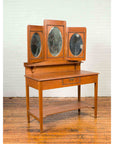 Vintage Woman's Vanity with Mirrored Panels, Single Drawer and Lower Shelf-3. Asian & Chinese Furniture, Art, Antiques, Vintage Home Décor for sale at FEA Home