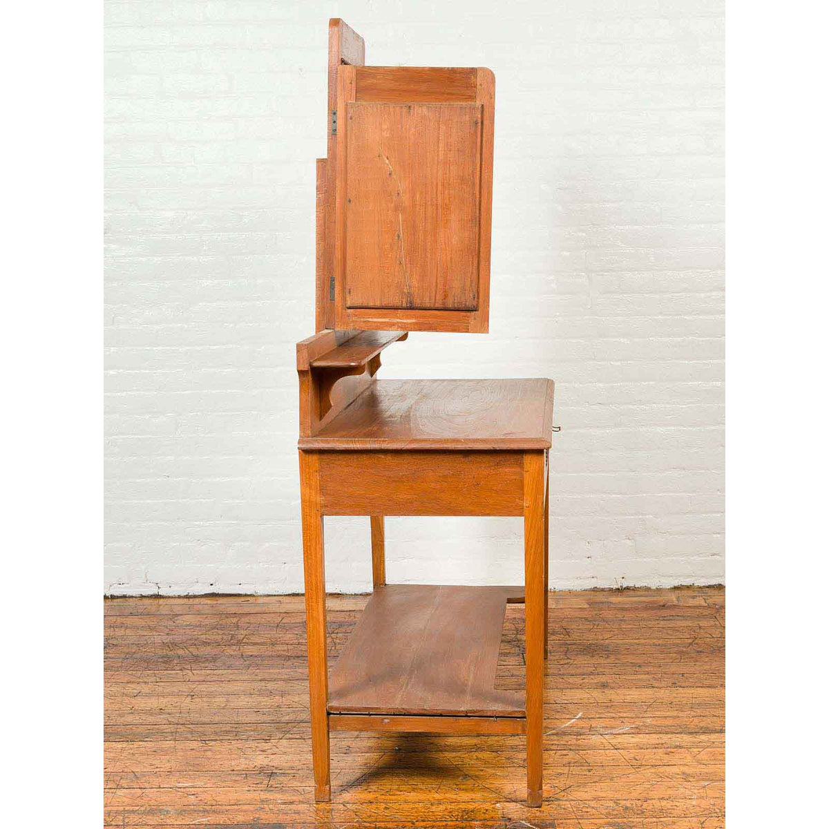 Vintage Woman's Vanity with Mirrored Panels, Single Drawer and Lower Shelf-10. Asian & Chinese Furniture, Art, Antiques, Vintage Home Décor for sale at FEA Home