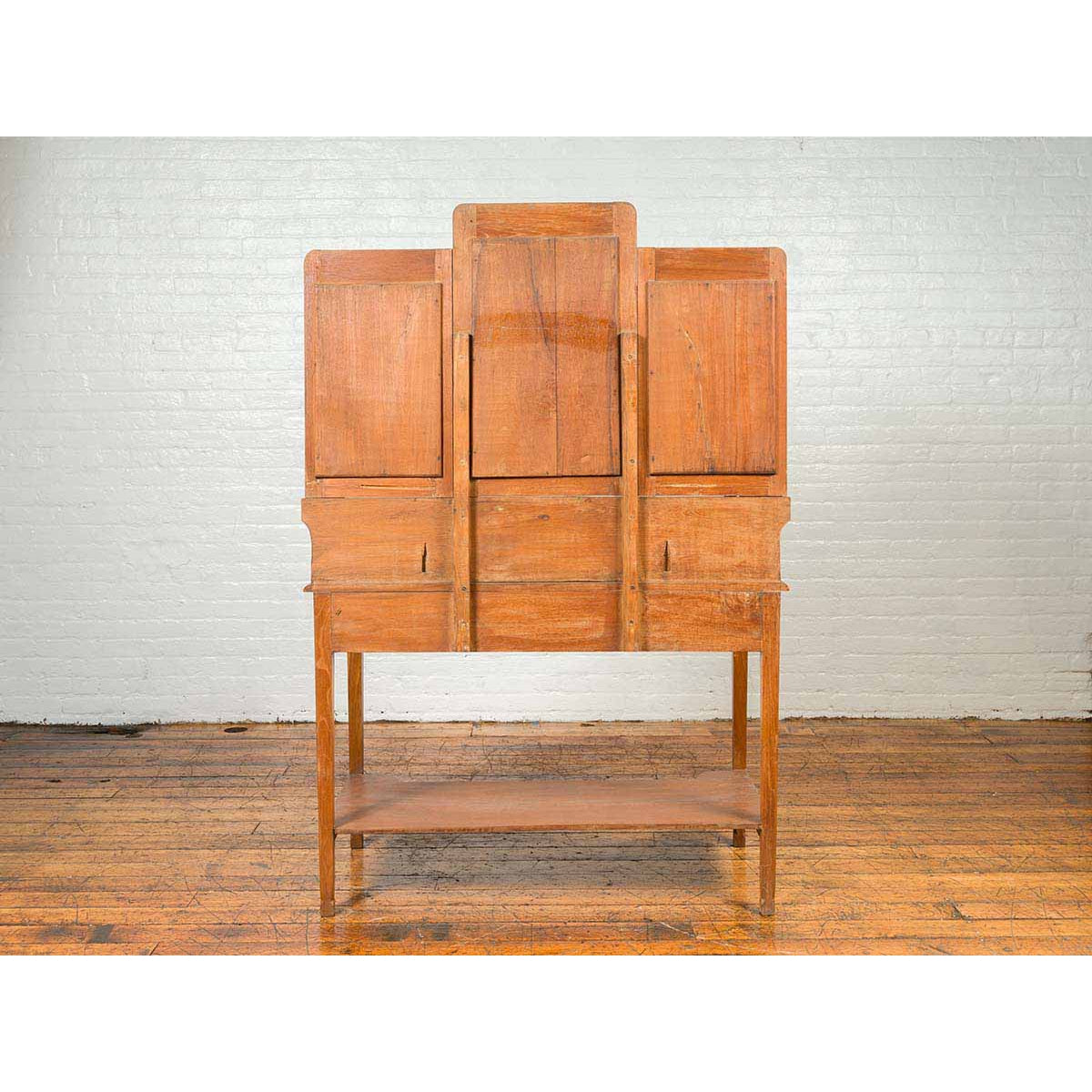Vintage Woman's Vanity with Mirrored Panels, Single Drawer and Lower Shelf-11. Asian & Chinese Furniture, Art, Antiques, Vintage Home Décor for sale at FEA Home