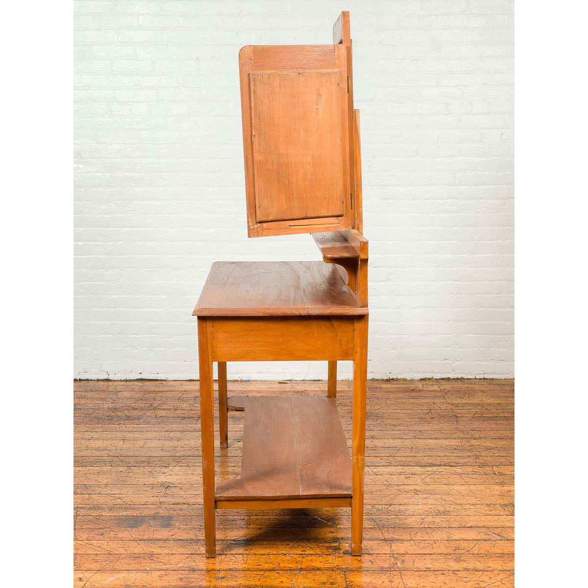 Vintage Woman's Vanity with Mirrored Panels, Single Drawer and Lower Shelf-9. Asian & Chinese Furniture, Art, Antiques, Vintage Home Décor for sale at FEA Home
