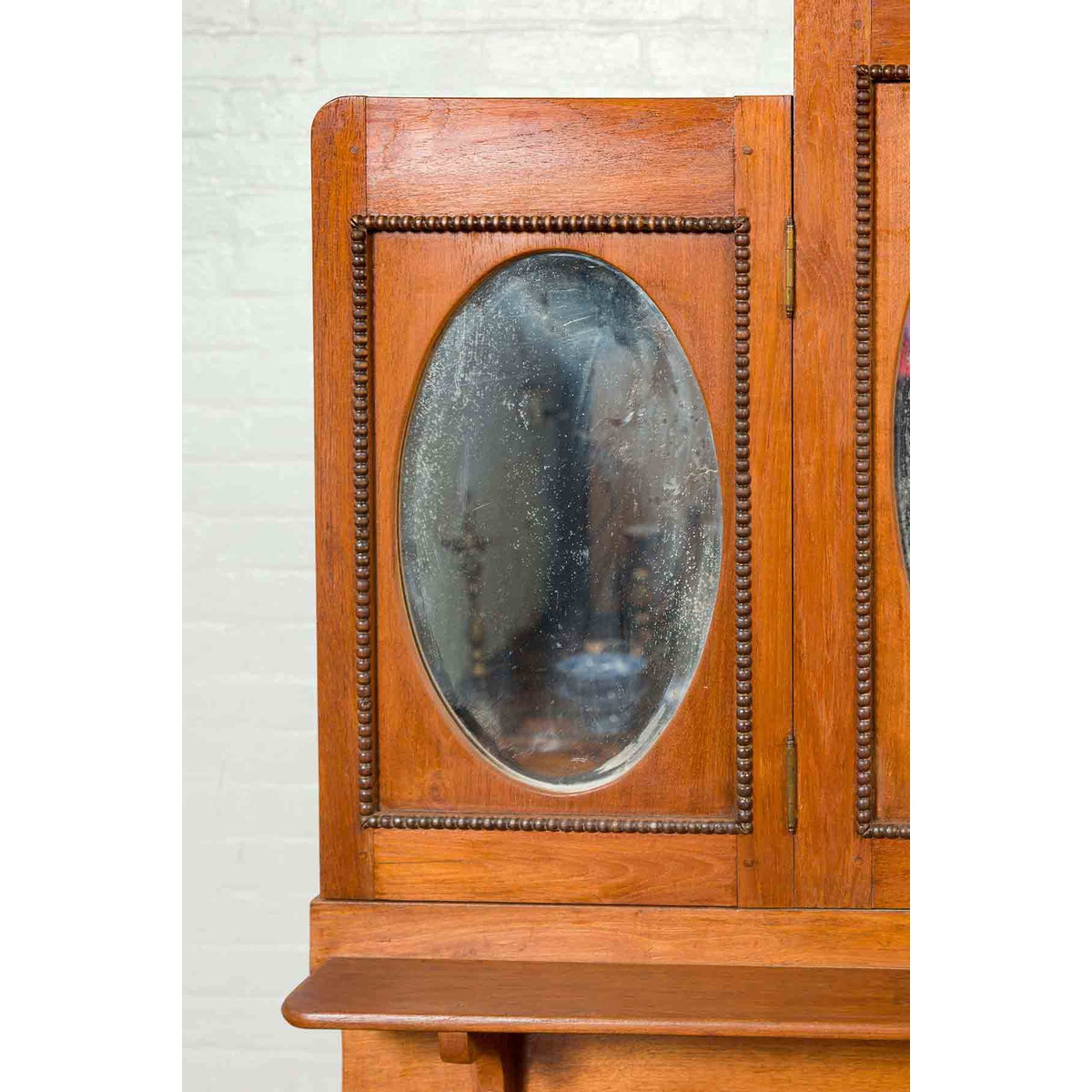 Vintage Woman's Vanity with Mirrored Panels, Single Drawer and Lower Shelf-6. Asian & Chinese Furniture, Art, Antiques, Vintage Home Décor for sale at FEA Home