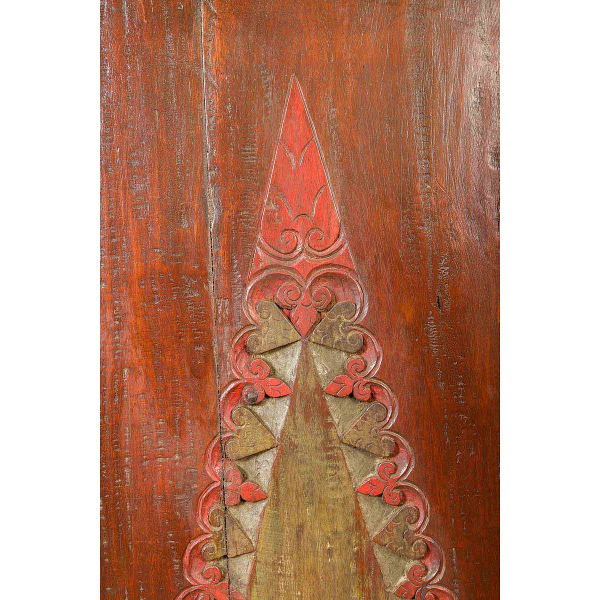 Dutch Colonial 19th Century Cabinet with Polychrome Finish and Carved Sides-9. Asian & Chinese Furniture, Art, Antiques, Vintage Home Décor for sale at FEA Home