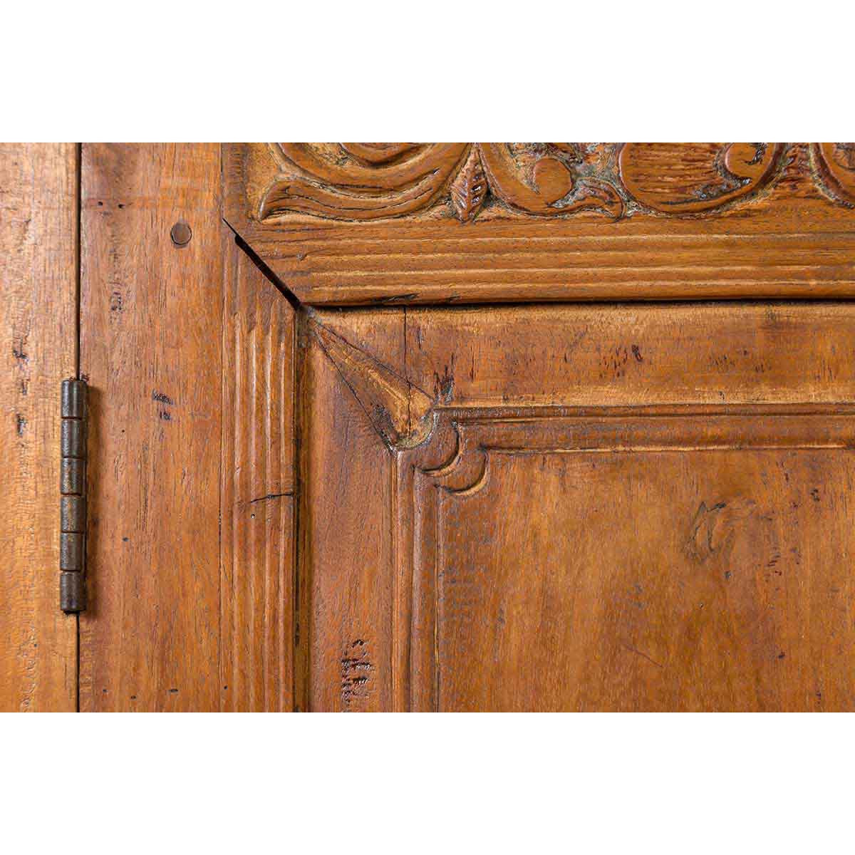 Indian 19th Century Tall Cabinet with Carved Scrolling Foliage and Beaded Motifs-9. Asian & Chinese Furniture, Art, Antiques, Vintage Home Décor for sale at FEA Home