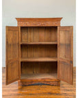 Indian 19th Century Tall Cabinet with Carved Scrolling Foliage and Beaded Motifs-4. Asian & Chinese Furniture, Art, Antiques, Vintage Home Décor for sale at FEA Home