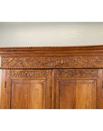 Indian 19th Century Tall Cabinet with Carved Scrolling Foliage and Beaded Motifs-11. Asian & Chinese Furniture, Art, Antiques, Vintage Home Décor for sale at FEA Home