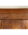 Indian 19th Century Tall Cabinet with Carved Scrolling Foliage and Beaded Motifs-6. Asian & Chinese Furniture, Art, Antiques, Vintage Home Décor for sale at FEA Home