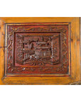 Large Chinese Qing Elm Armoire with Carved Motifs and Red Lacquered Accents-10. Asian & Chinese Furniture, Art, Antiques, Vintage Home Décor for sale at FEA Home