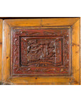 Large Chinese Qing Elm Armoire with Carved Motifs and Red Lacquered Accents-12. Asian & Chinese Furniture, Art, Antiques, Vintage Home Décor for sale at FEA Home