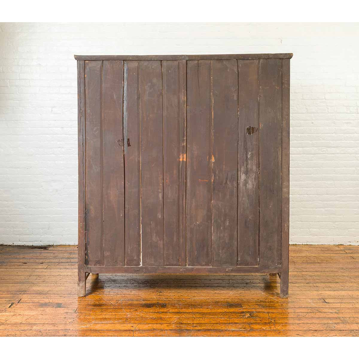 Large Chinese Qing Elm Armoire with Carved Motifs and Red Lacquered Accents-19. Asian & Chinese Furniture, Art, Antiques, Vintage Home Décor for sale at FEA Home