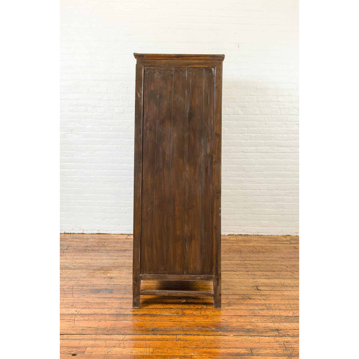 Large Chinese Qing Elm Armoire with Carved Motifs and Red Lacquered Accents-18. Asian & Chinese Furniture, Art, Antiques, Vintage Home Décor for sale at FEA Home