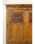 Large Chinese Qing Elm Armoire with Carved Motifs and Red Lacquered Accents-6. Asian & Chinese Furniture, Art, Antiques, Vintage Home Décor for sale at FEA Home