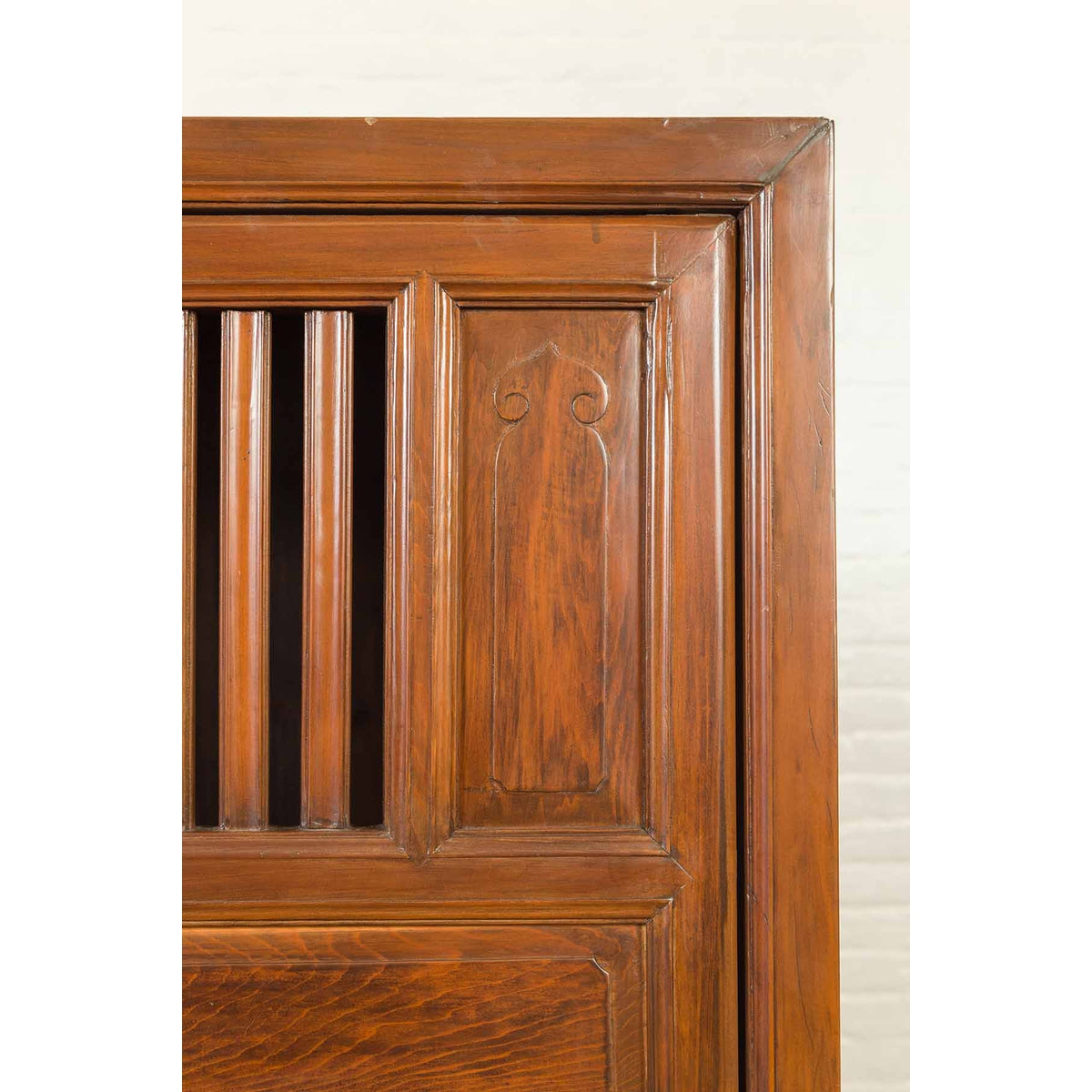 Chinese Vintage Cabinet with Fretwork Design, Doors and Drawers-7. Asian & Chinese Furniture, Art, Antiques, Vintage Home Décor for sale at FEA Home