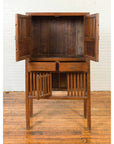 Chinese Vintage Cabinet with Fretwork Design, Doors and Drawers-13. Asian & Chinese Furniture, Art, Antiques, Vintage Home Décor for sale at FEA Home