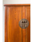 Chinese Qing Dynasty Elmwood Cabinet with Bronze Medallion and Inner Drawers-6. Asian & Chinese Furniture, Art, Antiques, Vintage Home Décor for sale at FEA Home