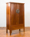 Chinese Qing Dynasty Elmwood Cabinet with Bronze Medallion and Inner Drawers-3. Asian & Chinese Furniture, Art, Antiques, Vintage Home Décor for sale at FEA Home
