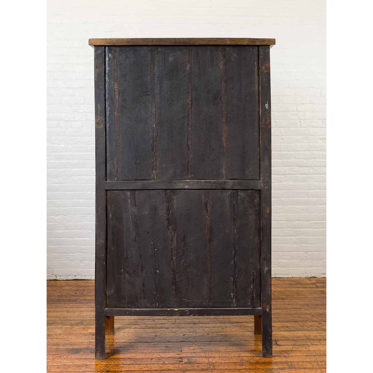Chinese Qing Dynasty Elmwood Cabinet with Bronze Medallion and Inner Drawers-12. Asian & Chinese Furniture, Art, Antiques, Vintage Home Décor for sale at FEA Home