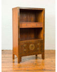 Chinese 19th Century Elmwood Bookcase with Doors, Drawers and Brass Hardware-5. Asian & Chinese Furniture, Art, Antiques, Vintage Home Décor for sale at FEA Home