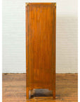 Chinese 19th Century Elmwood Bookcase with Doors, Drawers and Brass Hardware-14. Asian & Chinese Furniture, Art, Antiques, Vintage Home Décor for sale at FEA Home
