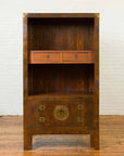 Chinese 19th Century Elmwood Bookcase with Doors, Drawers and Brass Hardware-2. Asian & Chinese Furniture, Art, Antiques, Vintage Home Décor for sale at FEA Home