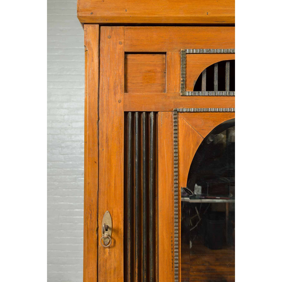 Vintage Dutch Colonial Cabinet with Doors, Drawers and Mirrored Front-6. Asian & Chinese Furniture, Art, Antiques, Vintage Home Décor for sale at FEA Home