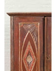Antique Indonesian Wooden Cabinet with Carved and Painted Geometric Motifs-5. Asian & Chinese Furniture, Art, Antiques, Vintage Home Décor for sale at FEA Home