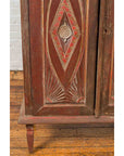 Antique Indonesian Wooden Cabinet with Carved and Painted Geometric Motifs-10. Asian & Chinese Furniture, Art, Antiques, Vintage Home Décor for sale at FEA Home