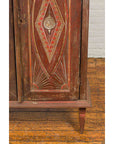 Antique Indonesian Wooden Cabinet with Carved and Painted Geometric Motifs-11. Asian & Chinese Furniture, Art, Antiques, Vintage Home Décor for sale at FEA Home