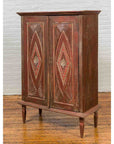 Antique Indonesian Wooden Cabinet with Carved and Painted Geometric Motifs-4. Asian & Chinese Furniture, Art, Antiques, Vintage Home Décor for sale at FEA Home