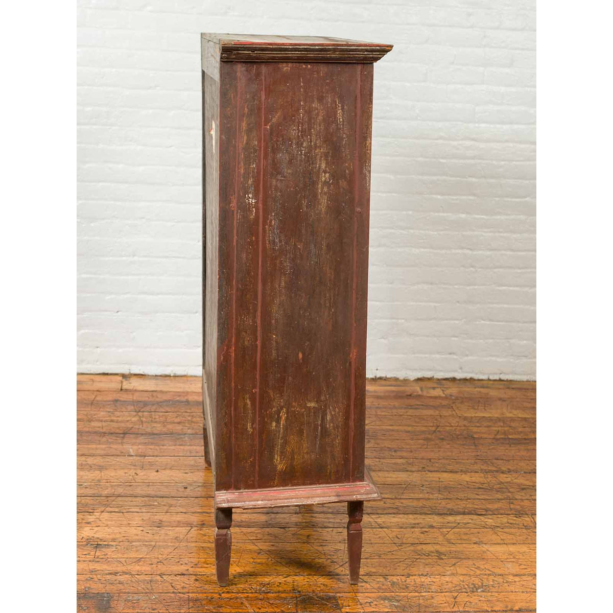Antique Indonesian Wooden Cabinet with Carved and Painted Geometric Motifs-14. Asian & Chinese Furniture, Art, Antiques, Vintage Home Décor for sale at FEA Home
