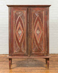 Antique Indonesian Wooden Cabinet with Carved and Painted Geometric Motifs-2. Asian & Chinese Furniture, Art, Antiques, Vintage Home Décor for sale at FEA Home