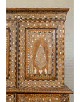 Vintage Anglo Indian Sheesham Wood Wardrobe Cabinet with Bone Inlay and Birds-8. Asian & Chinese Furniture, Art, Antiques, Vintage Home Décor for sale at FEA Home