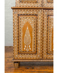 Vintage Anglo Indian Sheesham Wood Wardrobe Cabinet with Bone Inlay and Birds-9. Asian & Chinese Furniture, Art, Antiques, Vintage Home Décor for sale at FEA Home