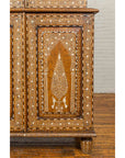 Vintage Anglo Indian Sheesham Wood Wardrobe Cabinet with Bone Inlay and Birds-10. Asian & Chinese Furniture, Art, Antiques, Vintage Home Décor for sale at FEA Home