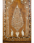 Vintage Anglo Indian Sheesham Wood Wardrobe Cabinet with Bone Inlay and Birds-14. Asian & Chinese Furniture, Art, Antiques, Vintage Home Décor for sale at FEA Home
