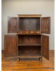 Vintage Anglo Indian Sheesham Wood Wardrobe Cabinet with Bone Inlay and Birds-4. Asian & Chinese Furniture, Art, Antiques, Vintage Home Décor for sale at FEA Home