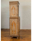 Vintage Anglo Indian Sheesham Wood Wardrobe Cabinet with Bone Inlay and Birds-17. Asian & Chinese Furniture, Art, Antiques, Vintage Home Décor for sale at FEA Home