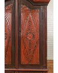Dutch Colonial Late 19th Century Bonnet Top Cabinet with Carved Doors and Apron-11. Asian & Chinese Furniture, Art, Antiques, Vintage Home Décor for sale at FEA Home