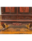 Dutch Colonial Late 19th Century Bonnet Top Cabinet with Carved Doors and Apron-12. Asian & Chinese Furniture, Art, Antiques, Vintage Home Décor for sale at FEA Home