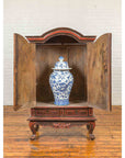 Dutch Colonial Late 19th Century Bonnet Top Cabinet with Carved Doors and Apron-4. Asian & Chinese Furniture, Art, Antiques, Vintage Home Décor for sale at FEA Home