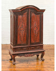 Dutch Colonial Late 19th Century Bonnet Top Cabinet with Carved Doors and Apron-3. Asian & Chinese Furniture, Art, Antiques, Vintage Home Décor for sale at FEA Home
