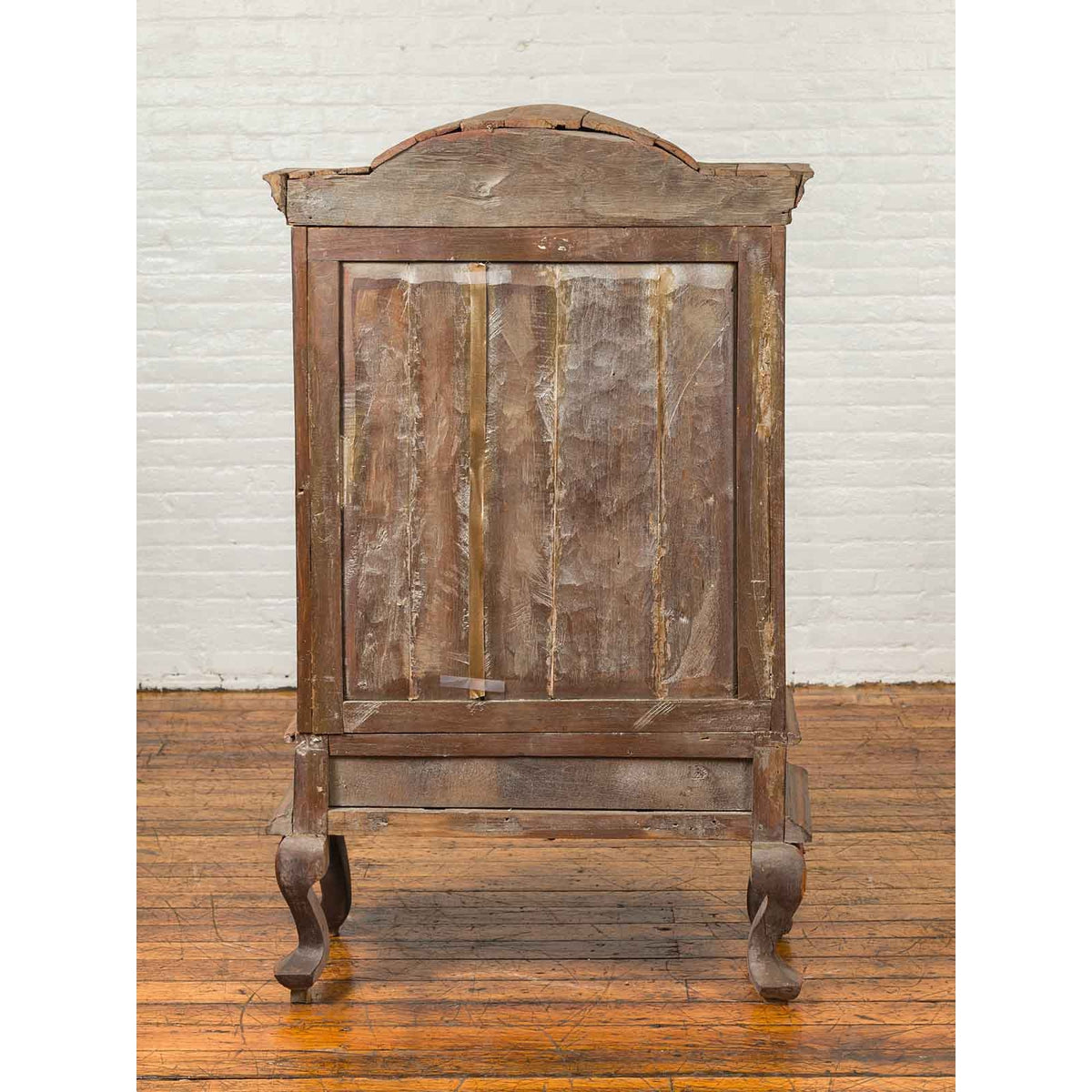 Dutch Colonial Late 19th Century Bonnet Top Cabinet with Carved Doors and Apron-18. Asian & Chinese Furniture, Art, Antiques, Vintage Home Décor for sale at FEA Home