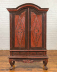 Dutch Colonial Late 19th Century Bonnet Top Cabinet with Carved Doors and Apron-2. Asian & Chinese Furniture, Art, Antiques, Vintage Home Décor for sale at FEA Home