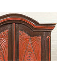 Dutch Colonial Late 19th Century Bonnet Top Cabinet with Carved Doors and Apron-6. Asian & Chinese Furniture, Art, Antiques, Vintage Home Décor for sale at FEA Home