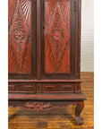 Dutch Colonial Late 19th Century Bonnet Top Cabinet with Carved Doors and Apron-9. Asian & Chinese Furniture, Art, Antiques, Vintage Home Décor for sale at FEA Home
